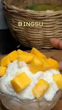 Mango Bingsu 🥭. Korean recipe (7/7) summer dessert, cold, creamy, and juicy Bingsu