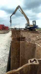 steel sheet pile removal | Excavator proyek