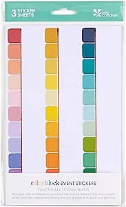 Erin Condren Designer Sticker Pack - Color Block Event Sticker Pack Includes 3 Sheets, 99 Stickers Total. Decorative and Cute Stickers for Customizing Planners, Notebooks, and More