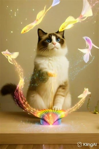 ✨ What if a cat could conduct music with a seashell?