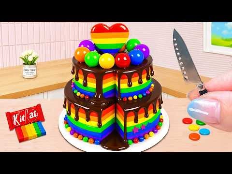 Melted Chocolate Rainbow Heart Cake Decorating 🌈🍫 Top Mini Cake Decorating Ideas 💗 The Cake Corner