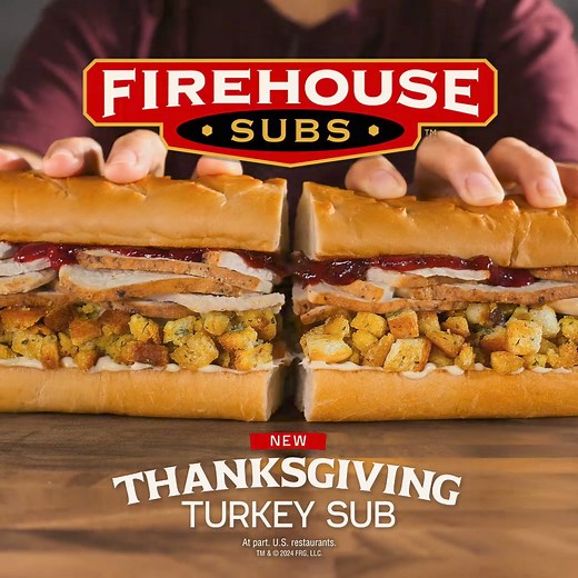 2.4K views · 2K reactions | With premium carved turkey, stuffing, and cranberry sauce, the new Thanksgiving Turkey Sub is firefighter approved ✅ | Firehouse Subs | Facebook