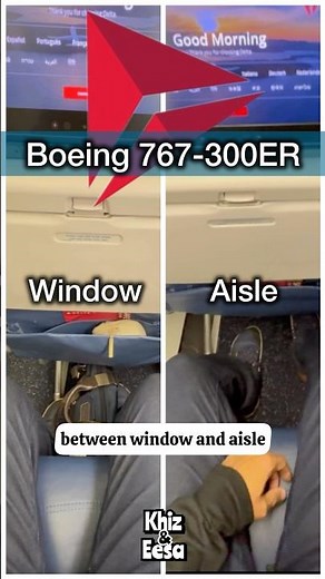 DELTA WINDOW VS AISLE SEAT COMPARISON ON BOEING 767-300ER #travel #flight #economyseat ‪@Delta‬