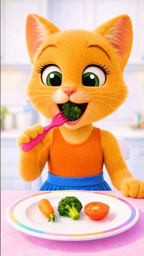Lily Tries Healthy Vegetables | Funny Food Song for Kids | Cats Family 3D