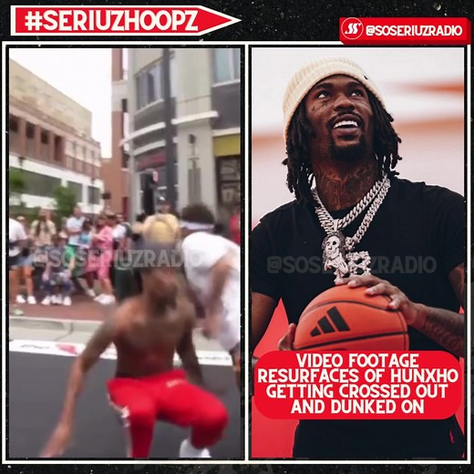 Resurfaced video footage shows Hunxho getting crossed out and dunked on during music video shoot ⛹🏽‍♂️ #hunxho #basketballtiktok #foryouuuu