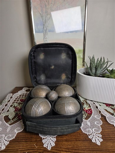 Vintage Bocce Ball Set | Louis Dionne Boule Set With Carry Case | Metal Petanque Style Balls | Outdoor Lawn Game | Vintage Sports Equipment - Etsy