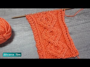 Tutorial. How to knit ARAN stitch (cords/cable stitches), diamond pattern + knitting pattern. Kni...