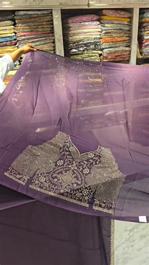 Presenting A handwork digitally printed crush affect tissue with total hand work on borders , Achal and blouse .. Let us know how do u like it 😊 | Banarasi Niketan