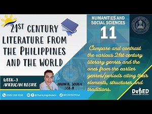 American Regime - 21st Century Literary Genres and the Ones from the Earlier Genres/Periods