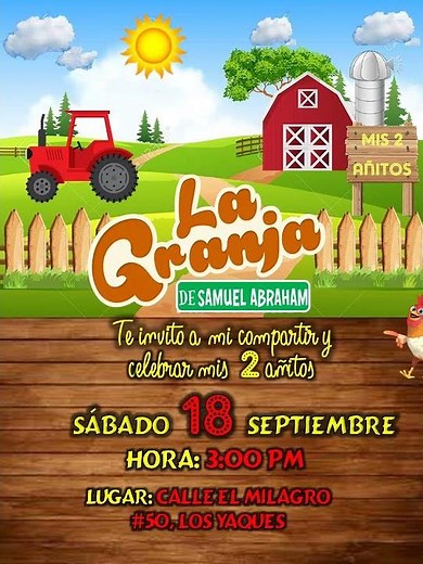Plantilla de Video Invitacion de LA GRANJA DE ZENON para editar