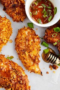 Cornflake Crusted Chicken with Hot Honey | Food Dolls