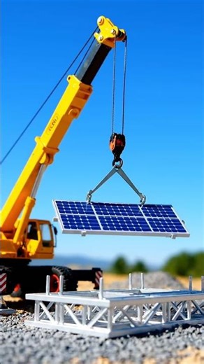 Miniature Crane Installs Solar Panel! ☀️ Tiny Tech Builds Green Energy