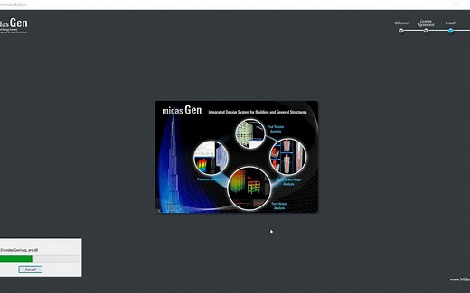 Midas Gen 建筑结构设计安装演示教学,(附下载）