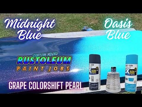 RUSTOLEUM MIDNIGHT BLUE AND OASIS BLUE PAINT JOB WITH A GRAPE COLORSHIFT PEARL!!!