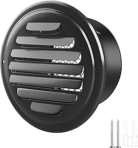 6inch 304 Stainless Steel Air Vents Cover, piiyoosnn Louvered Grille Cover Vent Flat Ducting Air Vent Wall Inlet with Built-in a Fly Screen Mesh for HVAC Ventilation