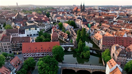 Nuremberg, Germany: Drone explores Bavaria's historic city