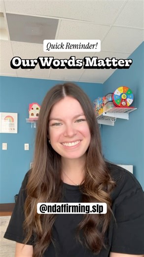 Your words matter! Let’s use neurodiversity-affirming language, always! #autismacceptancemonth ♾️