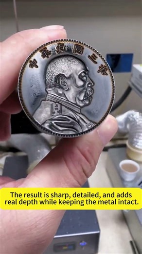 Fiber Laser Relief Engraving on Silver Medals & Coins | 2.5D Deep Engraving Demo