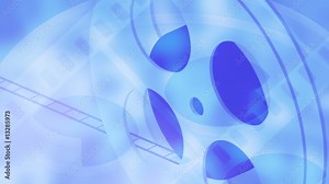 Blue Film Roll Background Loop