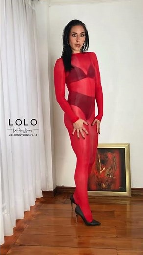 Check Out My New Red Glossy Bodystocking - I look Amazing 😍!