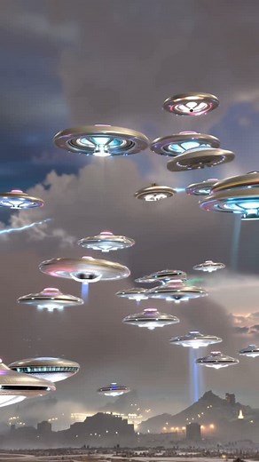 2.3K views · 2.7K reactions |  The invasion has begun! UFOs fly dangerously close, scanning our world as their eerie glow fills the sky. Is this first contact… or the beginning of something more? Witness the moment before everything changes. ⚠️ #UFOInvasion #FirstContact #AliensAreHere #SciFiHorror #AIArt #AIVideo #TomBrela #Extraterrestrial #TheyAreWatching" | john_ford_music | Facebook