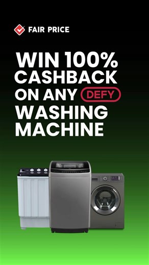 🧺 Lay-by & WIN with Defy! 💸 Purchase a Defy Washing Machine on lay-by at Fairprice and stand a chance to WIN your money back! 🎉 Smart choice. Big reward. View our competition page https://www.fairprice.co.za/defy-competition Shop the catalogue https://www.fairprice.co.za/digital-catalog Reminder: We only transact via our Online Store: https://www.fairprice.co.za/ Or our Physical Stores: https://www.fairprice.co.za/stores/ We do not transact through WhatsApp or Social Media #WinterDeals #Promo