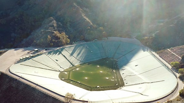 California's Santa Ynez Reservoir lies empty as wildfires rage across California