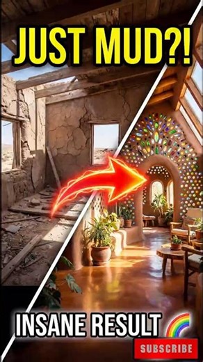Restoring a Desert Earthship Living Area Using Local Clay and Glass Bottles