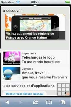 Présentation du portail mobile Orange France sur iPhone