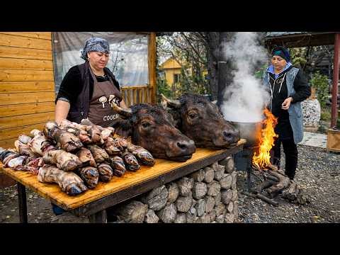 Azerbaijani Women Cook Traditional Beef Khash | Perfect Winter Morning Dish