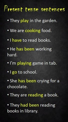 Present tense sentences | All tenses in one shot to improve your vocabulary!! simple examples