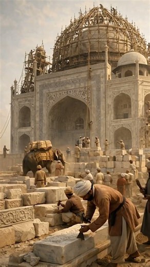 How the Taj Mahal Was Built: 21 Years, Thousands of Workers, No Machines #ai #aivideo #india
