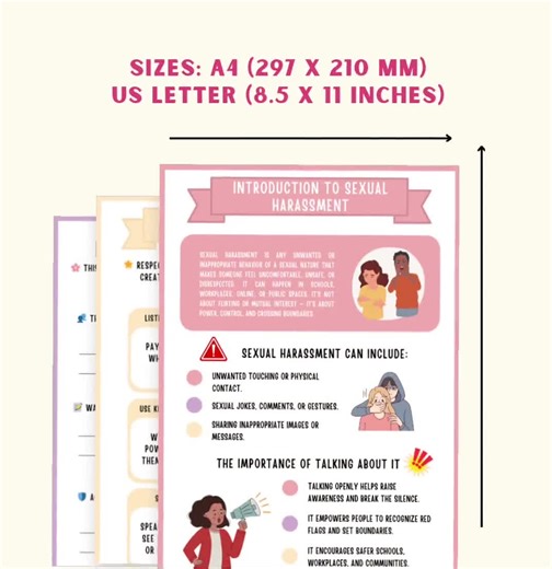 Sexual Harassment Awareness Worksheet | Safety, Boundaries & Consent Education Printable | School, Workplace, Therapy Resource - Etsy