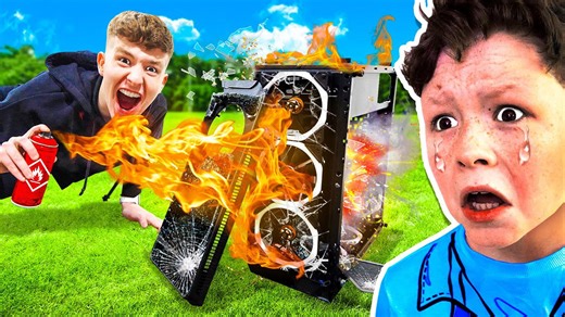 Destroying little brother's gaming PC sparks rage prank