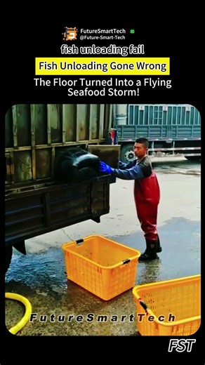 Fish Unloading Gone Wrong — The Floor Turned Into a Flying Seafood Storm!