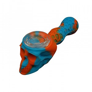 [Hot Item] Silicone Skull Hand Pipe with DAB Tools Oil Container