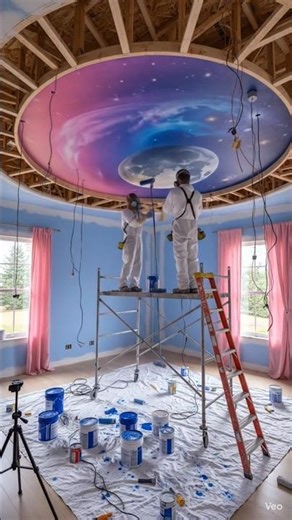 🤯🌙 From Plain Room to Dreamy Galaxy Bedroom — Celestial Transformation #interiordesign #dreaminterio