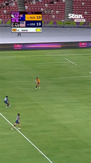 Maya Stewart with the match winner in her HSBC SVNS Series debut 🔥 #Aussie7s | rugby.com.au