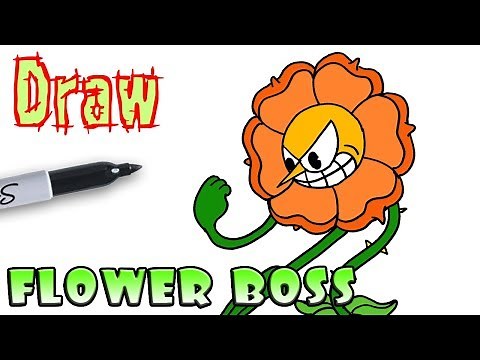 How to Draw Cagney Carnation | Cuphead Flower Boss