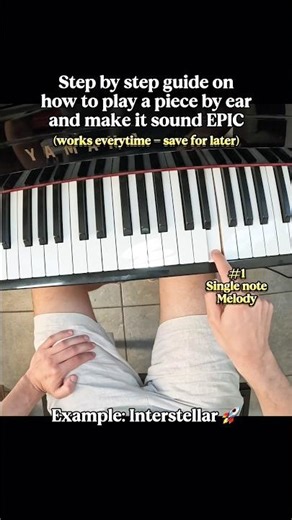 3 steps to play ANY piece by ear (just copy me) 🎹🔥 #pianolessons #pianotutorial #interstellar