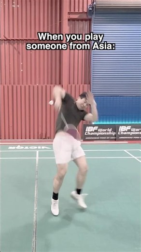 When you play someone from Asia #badminton