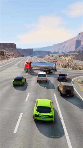 Realistic Highway Car Crashes #586 – BeamNG Drive #realistic