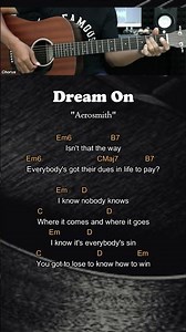 Dream On - Aerosmith | Guitar Chords / Lyrics - Guitar Lessons #chordgitar #guitarlessons