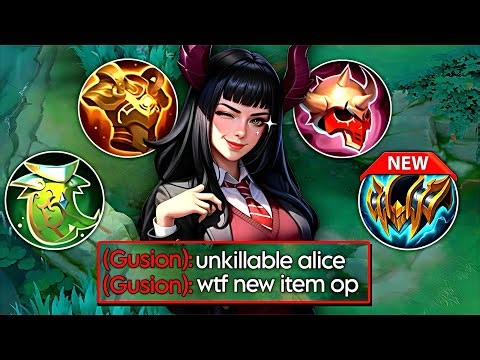ALICE BEST BUILD FOR DARK SYSTEM PLAYERS INSTANT 100% ARMOR!! BUILD & EMBLEM | MLBB