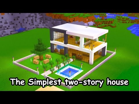 Building modern house in minecraft || The Simplest two story house || RedstoneClass