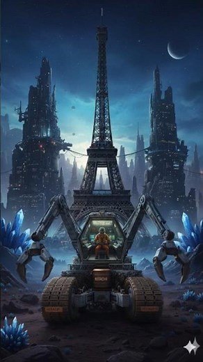 A futuristic robotic Excavator digging elements #8KVisuals #SciFiShorts #FutureCity #CreativeAI