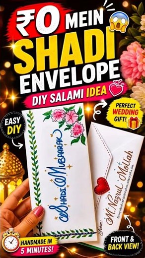₹0 Mein SHADI ENVELOPE 😱 DIY Wedding Salami Idea! #shorts #papercraft #papercrafttutorial
