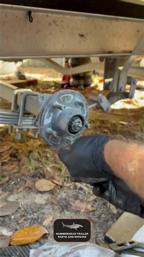 Broken Axle replacement on a boat trailer video no.6