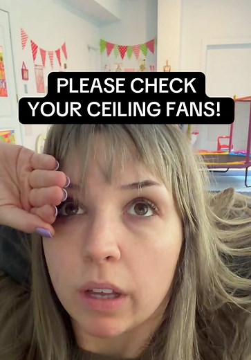 PLEASE CHECK YOUR CEILING FANS! ALL PARENTS PLEASE DO THIS! There was nothing, no reason for this to happen. it’s a miracle no one was harmed.
