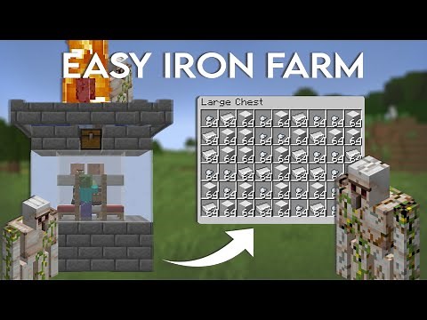 Minecraft Easy 3 Villager Iron Farm 1.16/1.17